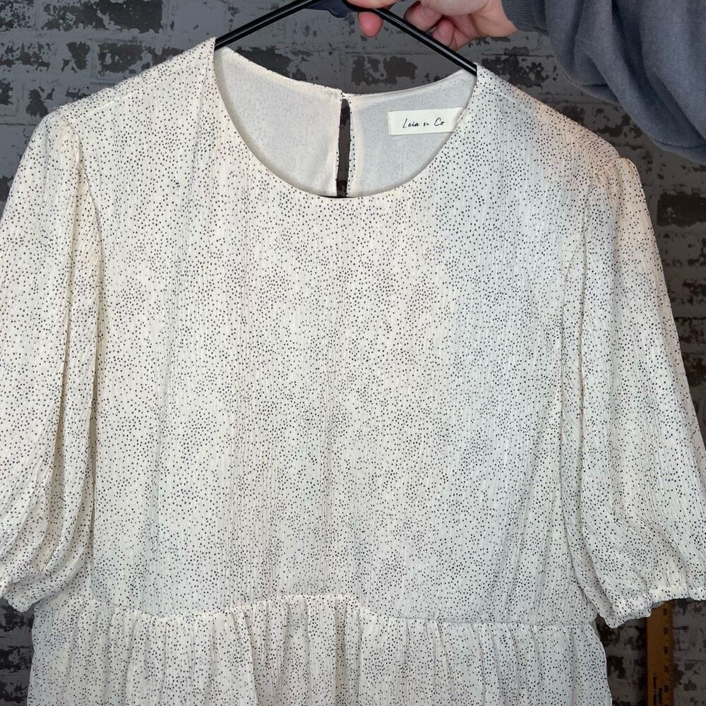 Bates sister boutique dress | polka dot ruffle puff sleeves
